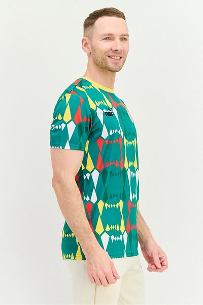Puma Men Relaxed Fit Short Sleeves Football Jersey, Multicolor