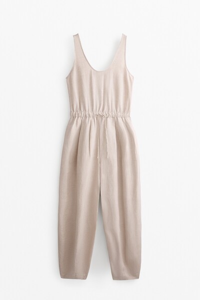 Oysho Balloon Jumpsuit With Linen