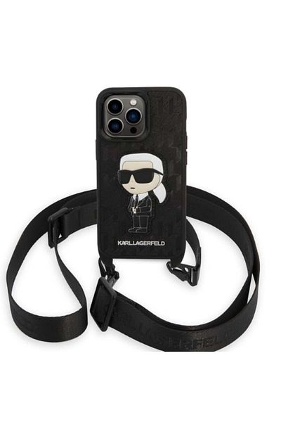 Karl Lagerfeld Case for IPhone 14 Pro, Karl Lagerfeld, Monogram Hardcase, Black