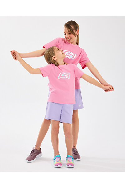 SKECHERS G Essential T-Shirt Büyük Kız Çocuk Pembe Tshirt SK232139-610