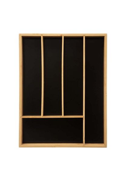 PUFO Organizator de tacâmuri Cuisine din bambus cu 5 compartimente, 36 x 25,5 cm