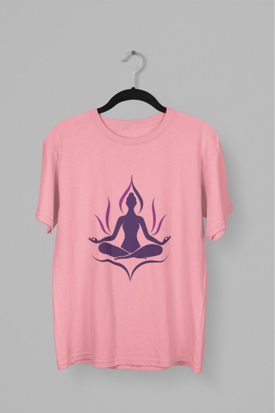 Butik ERKEK/KADIN -YOGA- TRANSFER BASKILI YUVARLAK YAKA KISA KOL TİŞÖRT