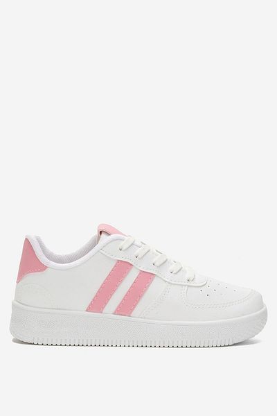 Liger Unisex Lace-Up Casual Sports Sneaker Παπούτσια ΛΕΥΚΟ - ΡΟΖ