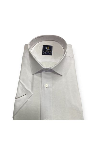 Sadık Collection Men's Classic Short Sleeve Large Size Pocket Dobby Shirt 1250