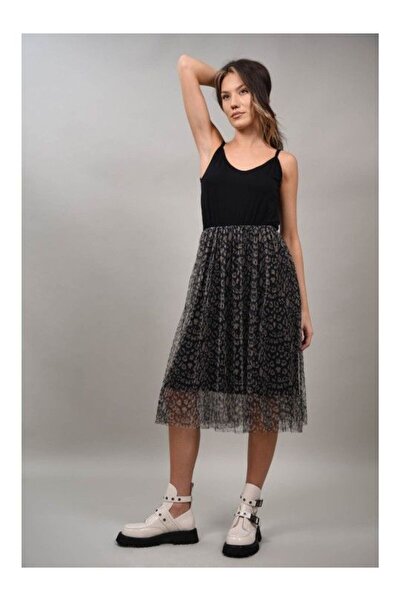 FASHIONLAND ROCHIE COMBINATA CU BRETELE SUBTIRI SERAPH Bej TALIE UNICA