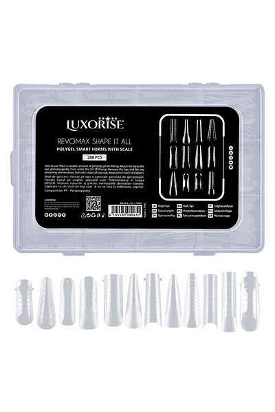 LUXORISE REVOMAX Shape It All vârfuri reutilizabile pentru Polygel și Gel, 288 buc