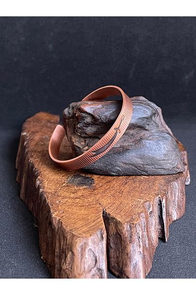 Rupen Kraft 100% Copper Adjustable Hz Sword of the Forehead Pattern Copper Bracelet Unisex Copper Bracelet