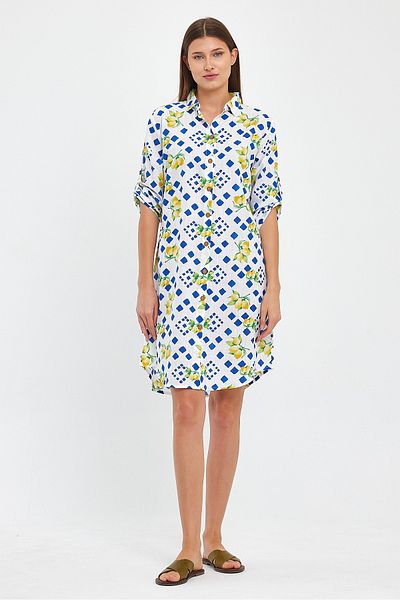 Heaven Ephesus Women's Lemon Patterned Tunic - Slub - 1553