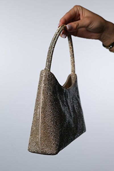 LuviShoes Roxane Gold Stone Women's Evening Dress Bag