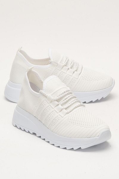 Liger Women's Orthopedic Sole Knitwear Casual Sports Shoes White