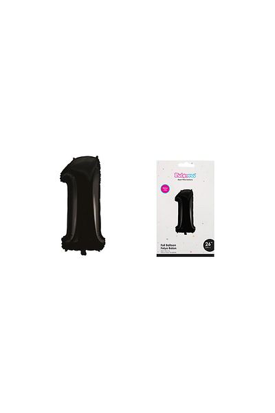 TATLI GÜNLER 26" Foil Balloon Number 1 Matte Black-Helium