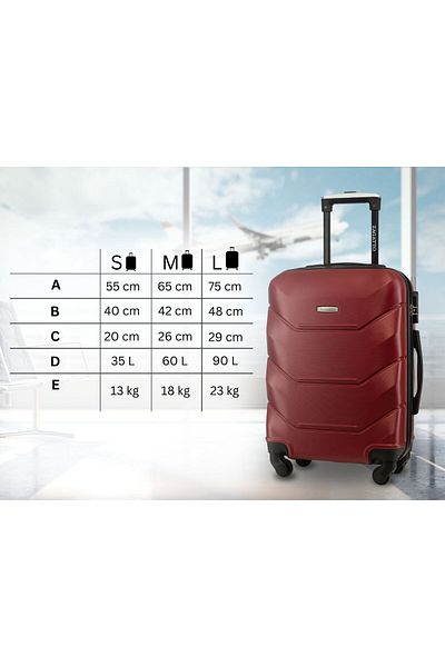 zagatto ® Zg504 Abs Cabin Trolley, 35l, 55x40x20 Cm, D. Red, Ryanair/wizz Air Compatible