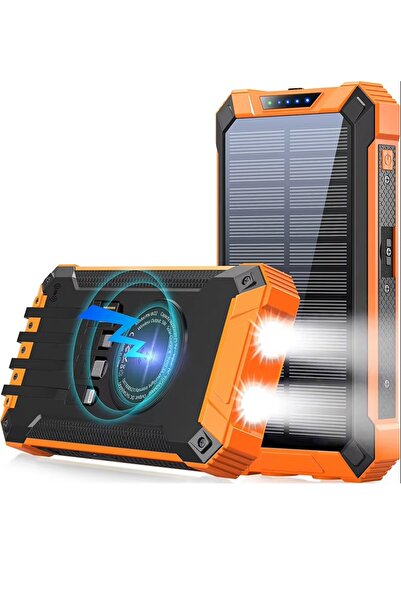 JUNGLEE 20000MAH POWERBANK SOLAR GÜNEŞ ENERJİLİ WİRELESS KABLOSUZ ŞARJ ÖZELLİ...