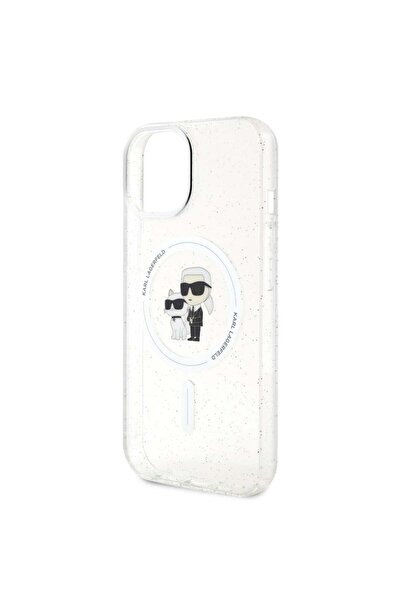 Karl Lagerfeld Carcasă iPhone 15 / iPhone 14 / iPhone 13 Glitter, Karl Lagerfeld - Transparentă Karl & Choupette