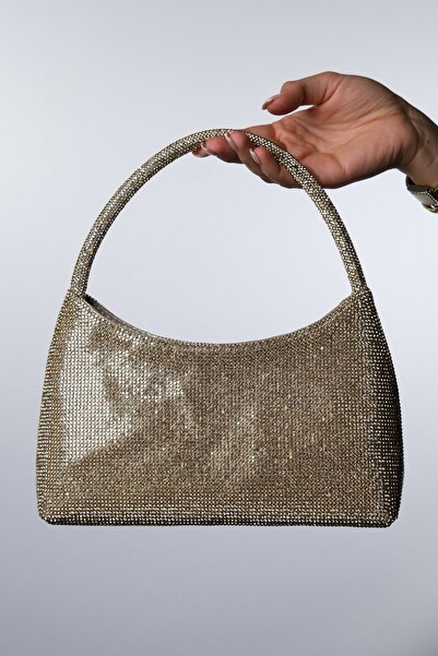 LuviShoes Roxane Gold Stone Women's Evening Dress Bag