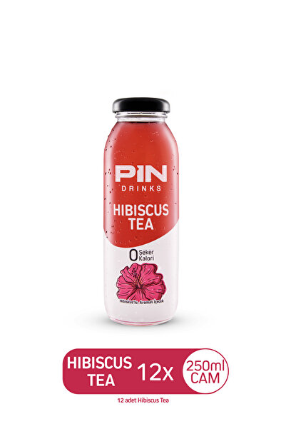 Pin Hibiskus Çayı - Şekersiz & Kalorisiz 250 ml X 12 Adet