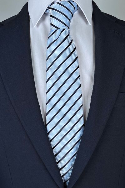 1001 Kravat Blue Slim Striped Tie