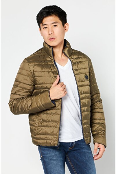 Michael Kors سترة منفوخة بشعار العلامة التجارية للرجال، زيتوني