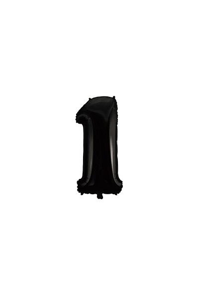 TATLI GÜNLER 26" Foil Balloon Number 1 Matte Black-Helium