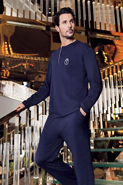 İmaj İmaj 8400 Navy Blue Color 4-Piece Men's Pajama Set