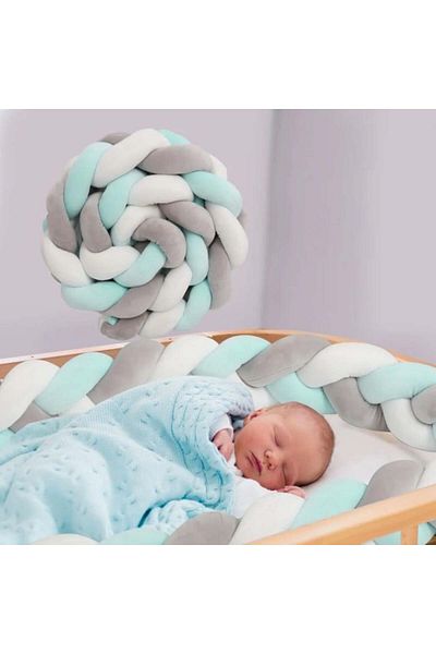 Empria Bumper Protectie Impletita Pentru Patut, Foarte Lung Si Ultra Soft, 250 Cm