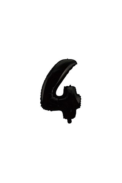 TATLI GÜNLER 26" Foil Balloon Number 4 Matte Black-Helium