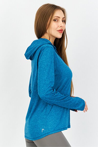 Head Women Sportswear Fit Long Sleeve Outdoor Sweatshirts, Teal Blue