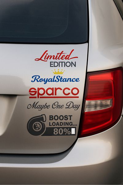 Happynesso Autocolant pentru mașină în stil Sparco Royalstance 20x35 cm Etichetă modificată automată cu imprimare cu folie colorată
