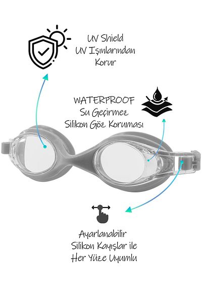 Soft Kare نظارات السباحة مع حافظة وسدادات الأنف والقماش مجموعة من 4 نظارات السباحة والبحر