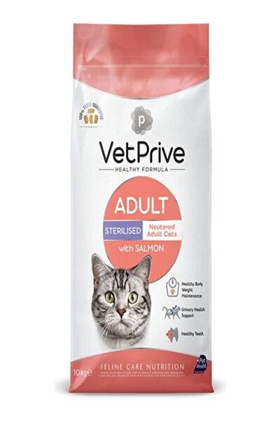 VetPrive Vet Prive Kısırlaştırılmış Kedi Maması Somonlu 10 Kg