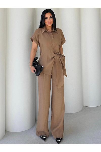 EGZOTİK ASORTİK Side Tie Shirt Pants Set