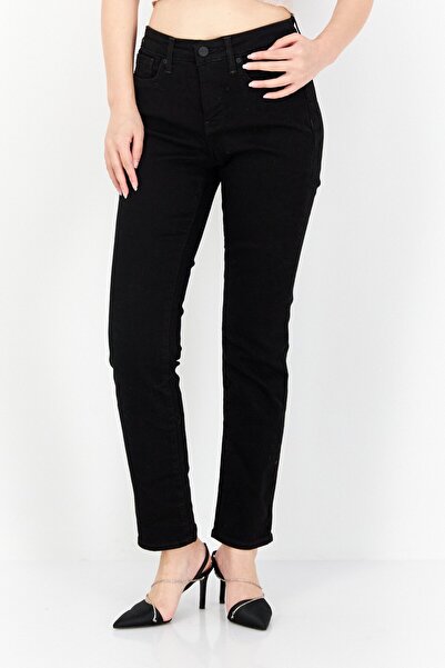 NYDJ Women Petite Washed Denim Jeans, Black