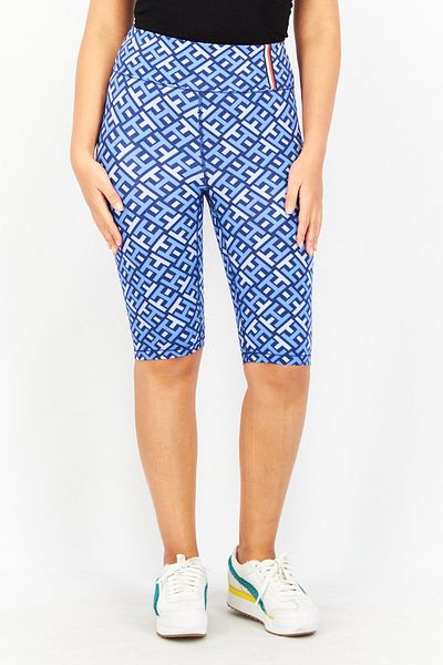Tommy Hilfiger Women Sportswear Fit Allover Printed Training Shorts, Blue
