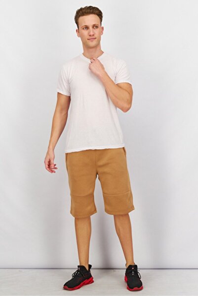 Southpole Men Heather Drawstring Fleece Shorts, Sand