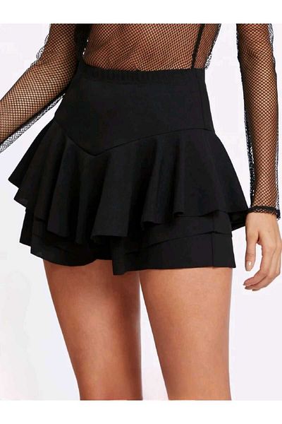 charango Fustă mini Short Talie Înaltă - damă, Fustă Volanată