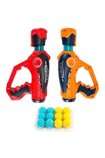 ACTION ONE Set 2 Pistoale Action One tip Air Blasters cu 12 mingi de burete EVA, 24.5x6x14.5 cm