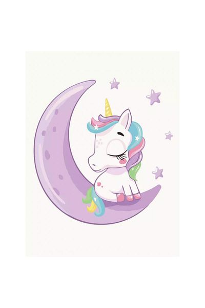 Brushme Paint By Numbers Set 30x40 Cm Unicorn On The Moon With Brushes And Colors