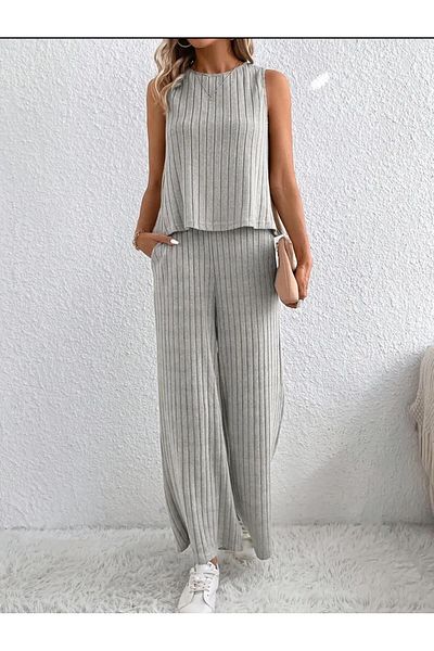 bemmoda Women's Loose Cotton Pocket Casual Blouse Set