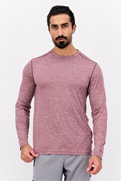 Champion Men Sportswear Fit Long Sleeve Training T Shirt, Maroon