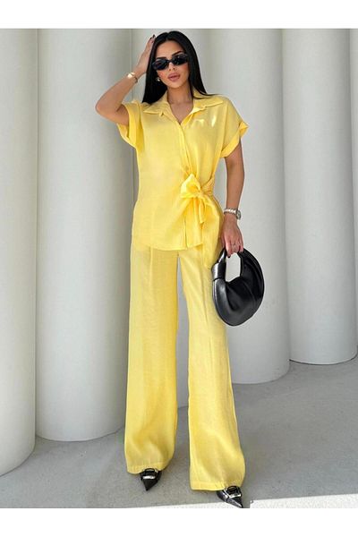 EGZOTİK ASORTİK Side Tie Shirt Pants Set