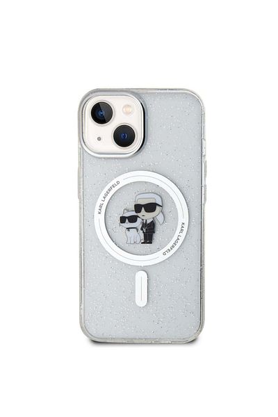 Karl Lagerfeld Case iPhone 15 / iPhone 14 / iPhone 13 Glitter, Karl Lagerfeld - Transparent Karl & Choupette