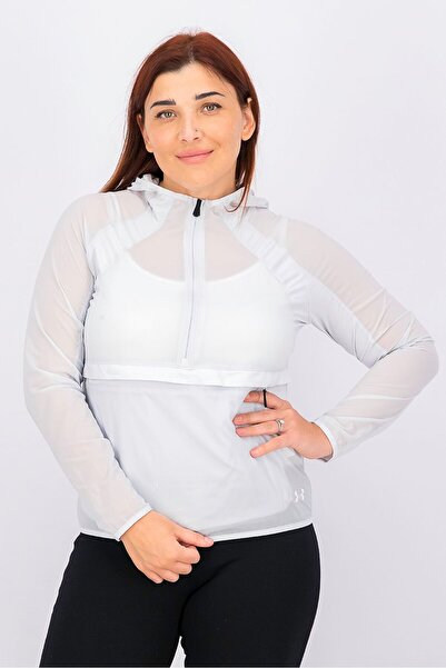 Under Armour سترة الجري النسائية خفيفة الوزن، هالو رمادي