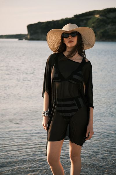 C&City Bikini-Set mit hoher Taille 3149 Schwarz/Weiß