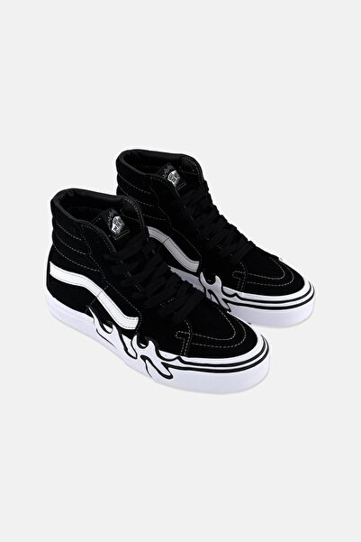 Vans Kids Boy Lace Up Sk-8 Hi Flame Training Shoes, Black