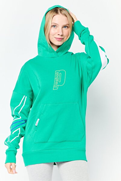 Reebok Women Sportswear Fit Long Sleeve Outdoor Hoodie, Green