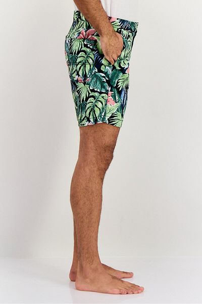 Tommy Hilfiger Men Floral Printed Basic Shorts, Green Combo