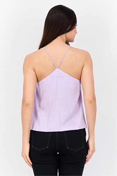 Karl Lagerfeld Women Scoop Neck Sleeveless Brand Logo Tank Top, Lavender