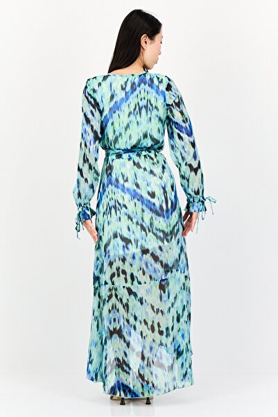 Kendall + Kylie Women Allover Print Belted Maxi Dress, Multicolor