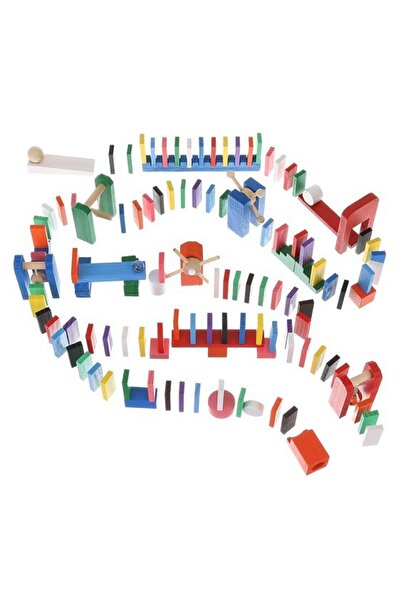 zola Ξύλινο σετ ντόμινο, 1080 πολύχρωμα κομμάτια, δημιουργικό παιχνίδι για υπ...