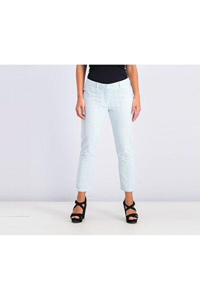 Naf Naf بنطلون نسائي مطرز، أزرق